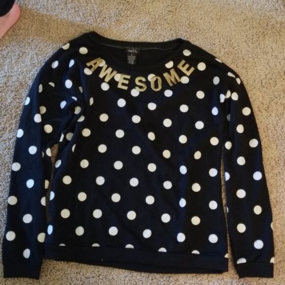 Awesome Sweater Rue21 Sweatshirt Shirt Top Polka Dots Women's Small WOMAN'S - Picture 7 of 11